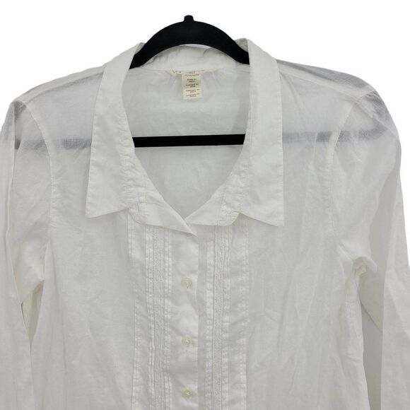 Levi's Top Womens M Cottage Core Country Pintuck Pleat Lace Button Up White - Picture 6 of 11